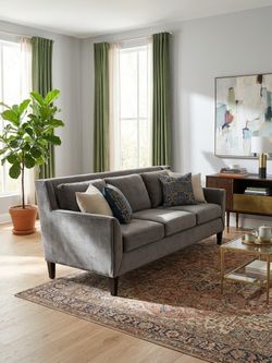 Clean Gray Velvet Three-Seater Sofa 🛋️ 💯