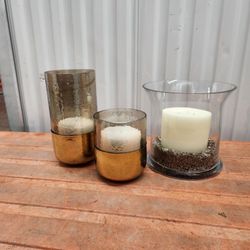 Hurricane Vases With Candles
