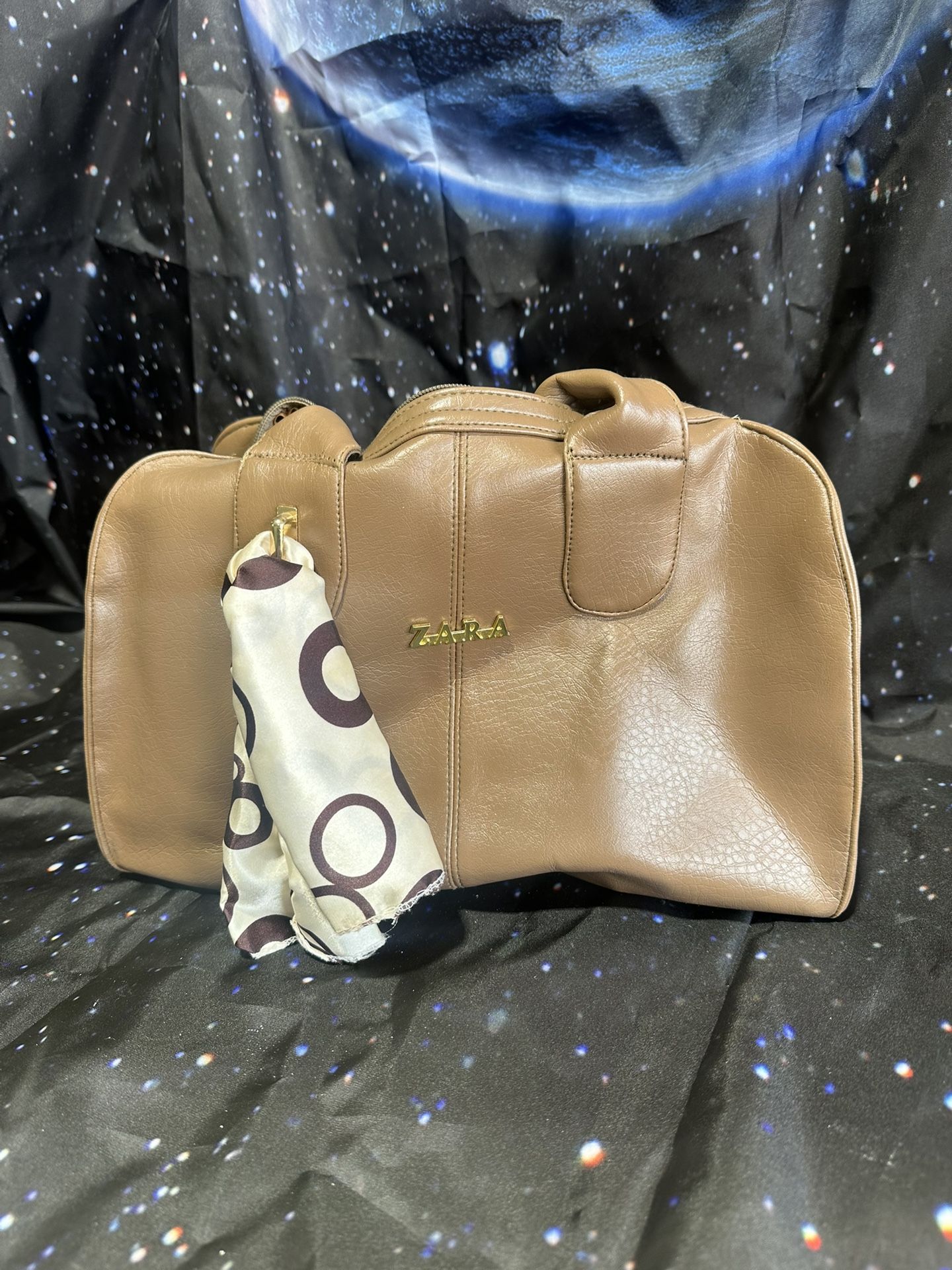 π Zara Brown Faux Leather Handbag