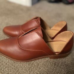  Womens Nisolo Oxford Brandy leather flats Size 10