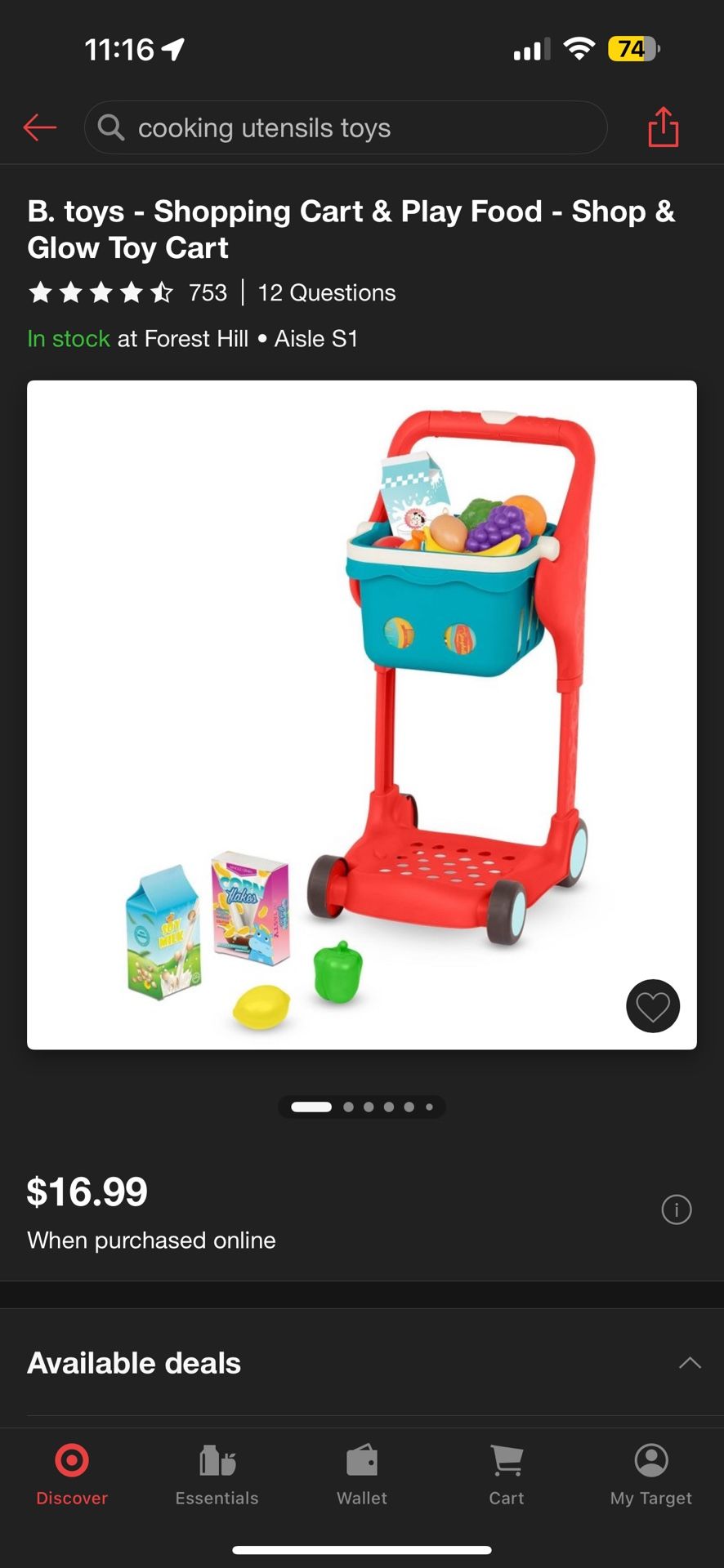 Shopping Cart And Play Food
