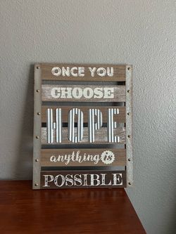 Rustic Wood and Metal Inspirational Wall Sign