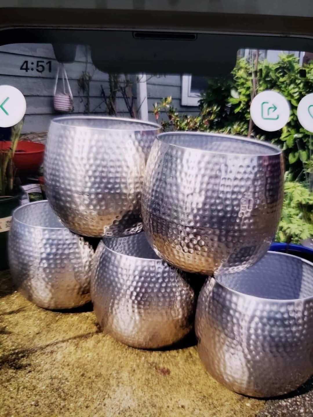 $49 Each Beautiful Silver Pot 15x15