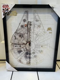Star Wars Millennium Falcon Poster W/ Frame
