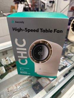 Aecooly Touch Control Desk Fan - 100 Speeds, 8000mAh Battery, 3 Oscillation Angles, Quiet Digital Display Fan for Bedroom, Office & Travel