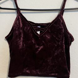 Xhilaration Velour Crop Top, size XS