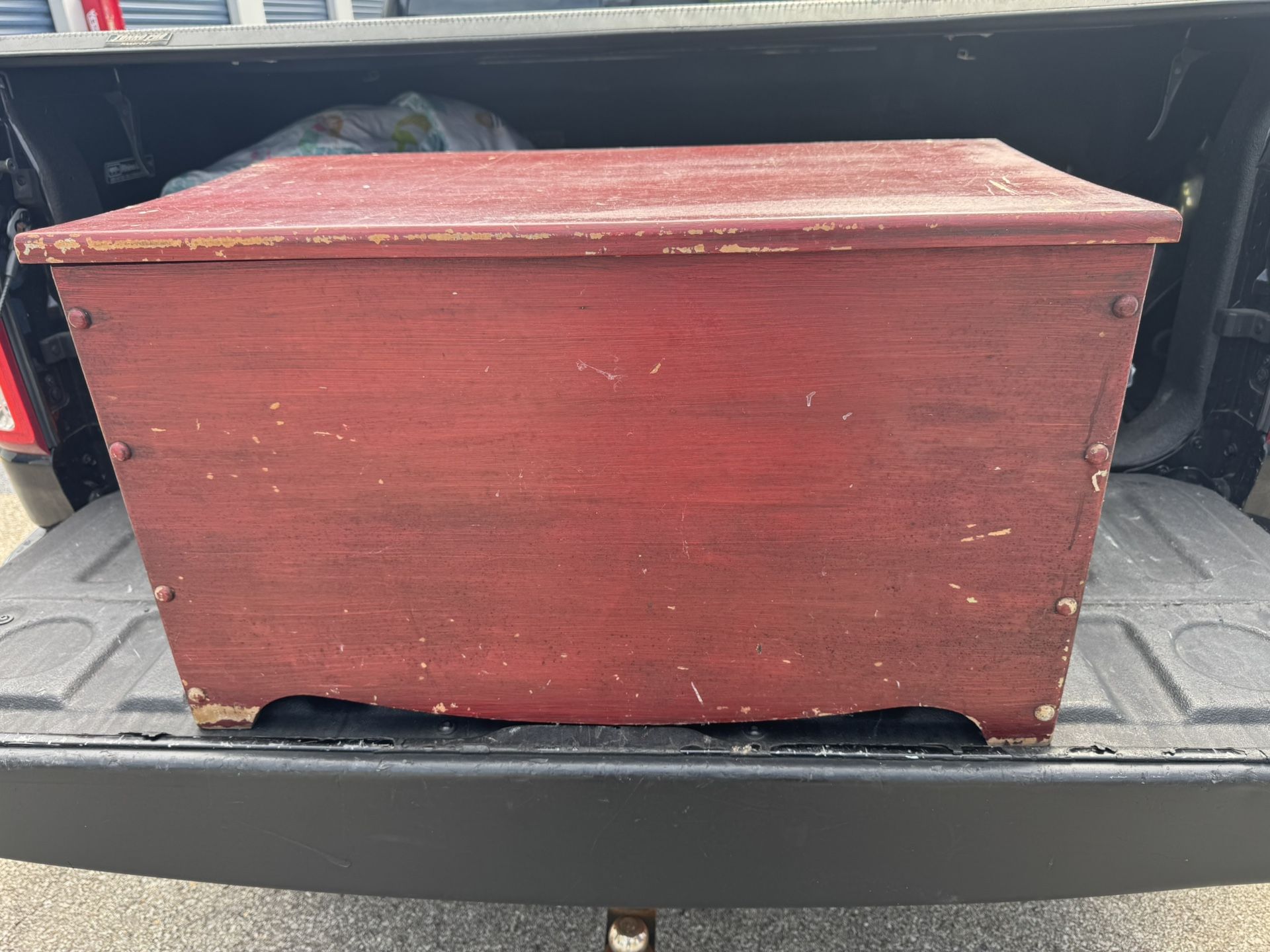 Wooden Chest  30” long  16” deep  17 1/4” tall  Needs painted
