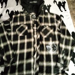 Hooded Flannel Jacket Size 2XL 