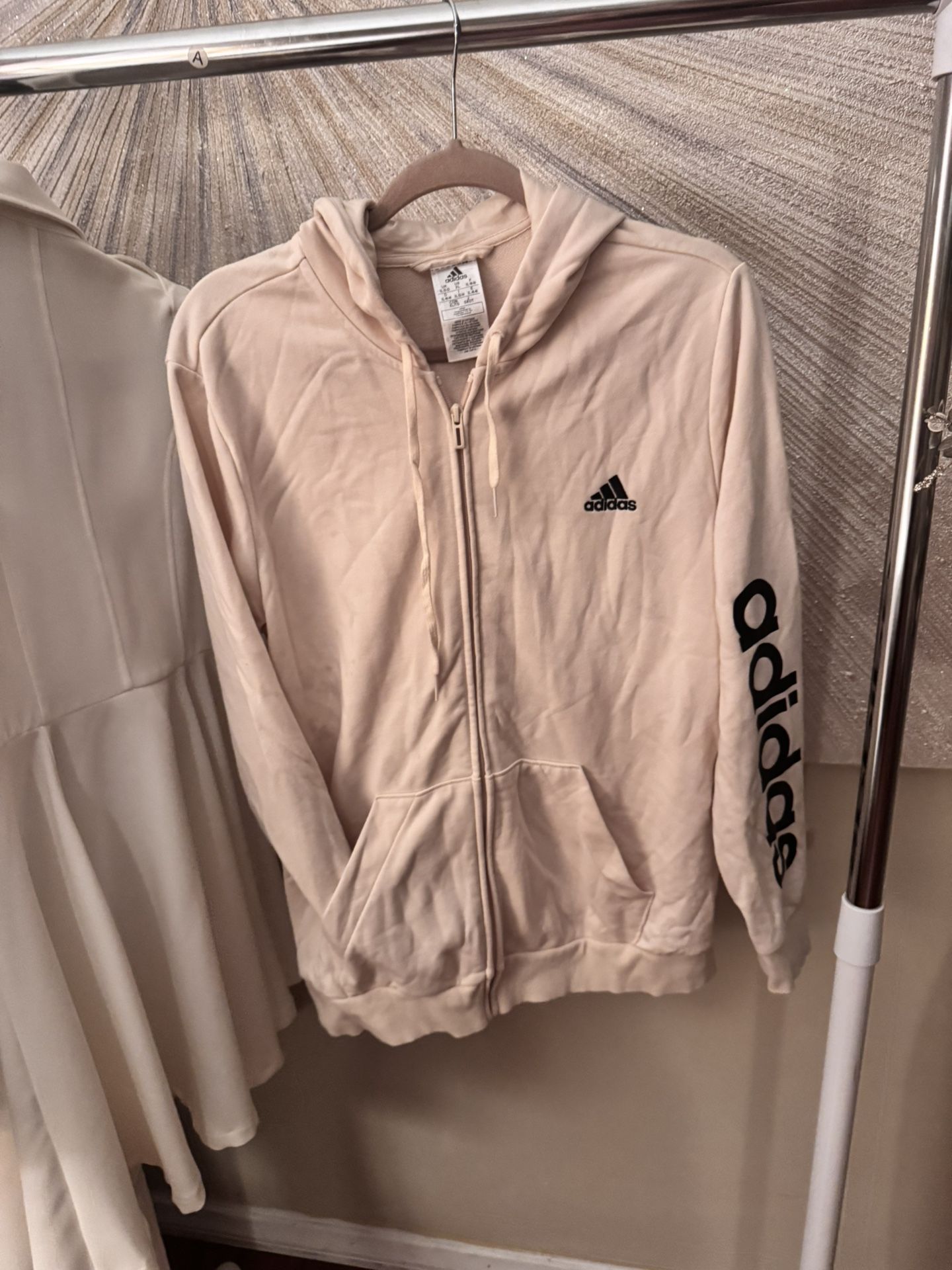 Womens Beige Adidas Zip Up Sweater