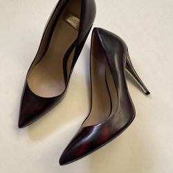 womens Guess Marciano Tortoiseshell Red And Black  Leather Pumps Heels Sz 36 6us 