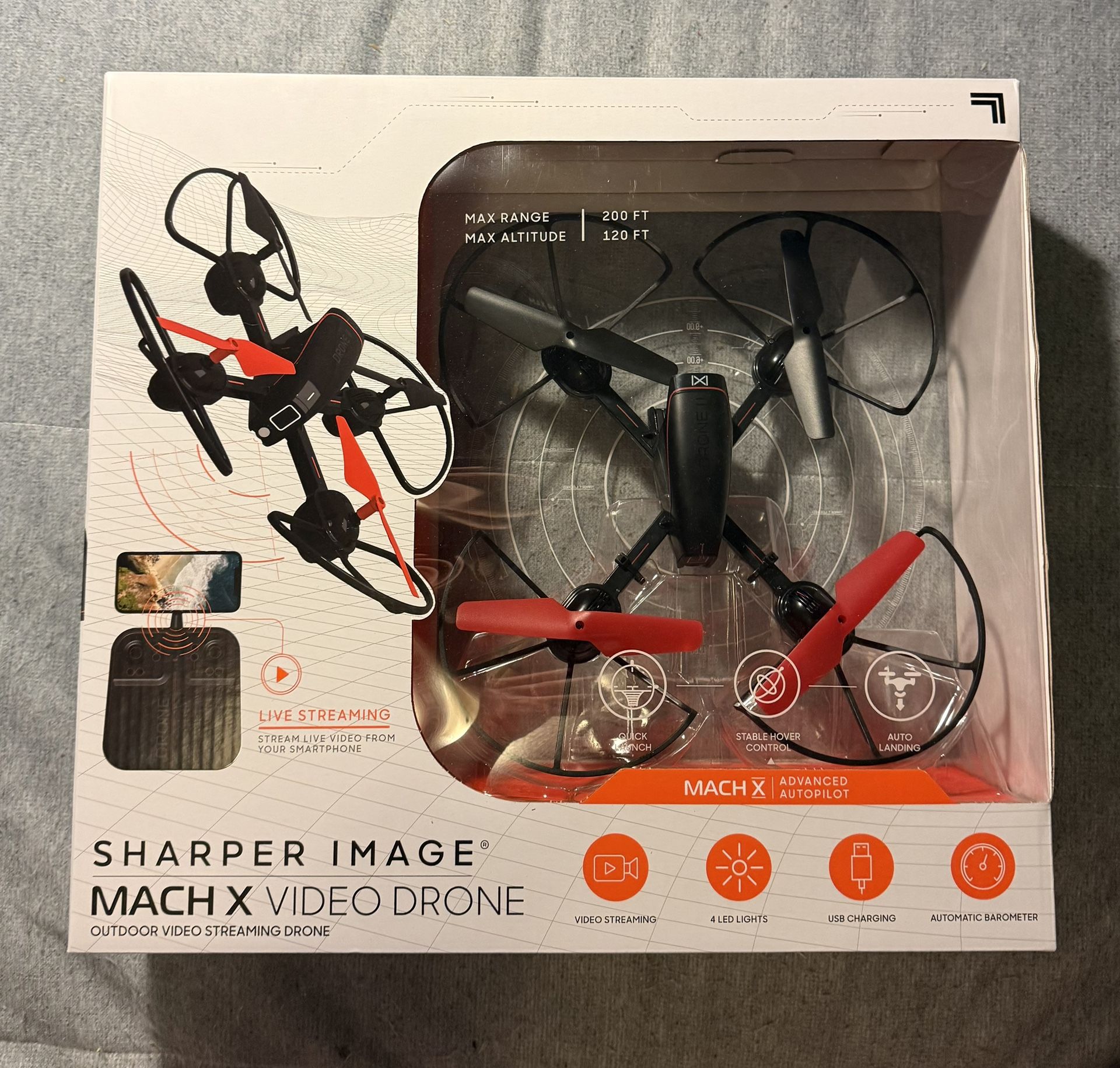 Sharper Image Mach X Video Drone with Streaming Camera