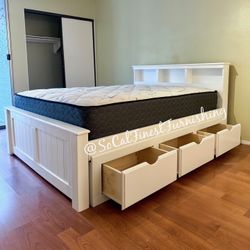 Queen Bed And Mattress With Drawers 