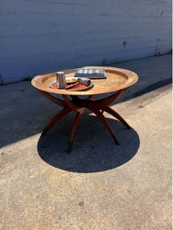 Mid-Century Modern Brass Tray Coffee Table – Spider Leg Base