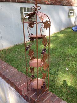 Grape & Ivy Antique Wrought Iron 3 Tier Candle Holder