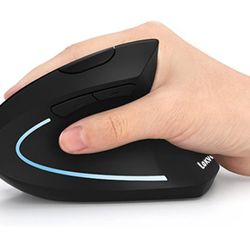 Lekvey Ergonomic Mouse, Vertical Wireless Mouse - Rechargeable 2.4GHz Optical Vertical Mice : 3 Adjustable DPI 800/1200/1600 Levels 6 Buttons, for Lap