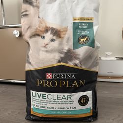 Purina Pro Plan LiveClear Kitten Chicken & Rice Formula Dry Cat Food, 12.5-lb bag