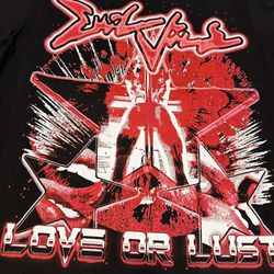Evil Vice Wrestling Love or Lust Graphic Shirt Black Red White Size L