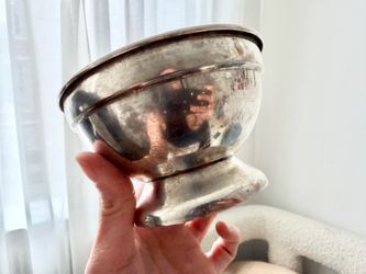 Vintage Tin Footed Bowl — 4 3/8” W × 2 7/8” H