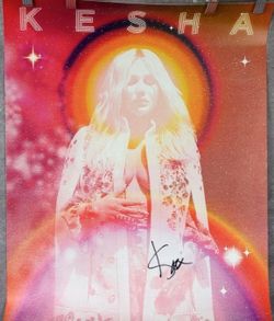 Kesha signed Rainbow Tour limited edition poster. #547/4400.
