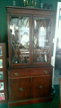 Cherry wood China cabinet