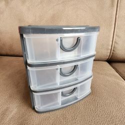 Little Storage Container w/Three Drawers, 5"×4.5"×3.5"