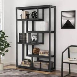 New Black 5 Tier Display Rack Shelving Unit