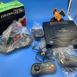 Neo Geo Cd System And Arcade Controller 