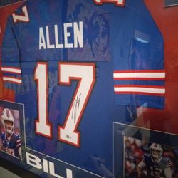 Framed Signed Josh Allen Jersey