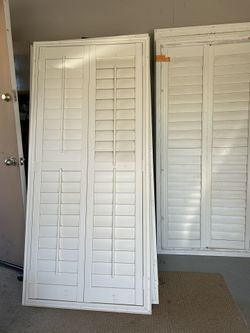 38 1/2 wide X 78 1/2 long 6 shutters 35 wide X 75 long
