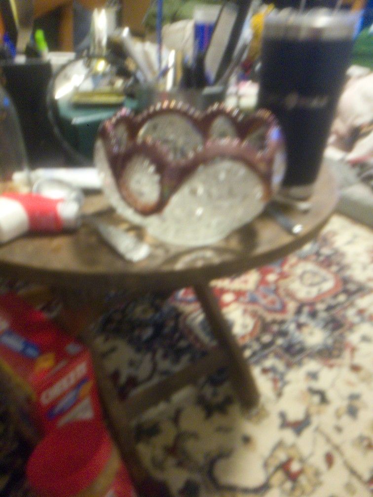 Antique Crystal Bowl & Serving Plate 