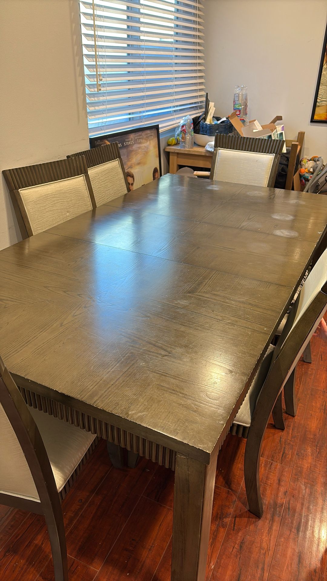 Dining Room Table Set // 6 Chairs + Leaf Included