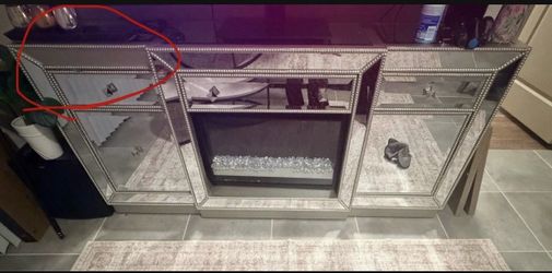El Dorado Furniture Uribia Mirrored Electric Fireplace TV Stand Console