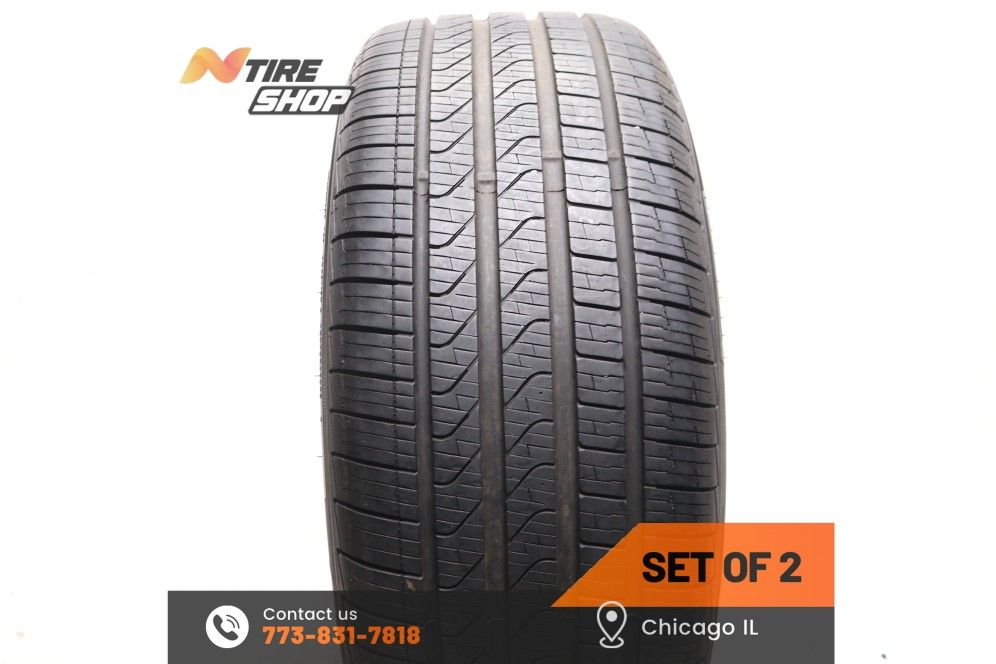 Set of 2 Used 9.5/32 255/45R19 100V Pirelli Cinturato P7 All season Plus