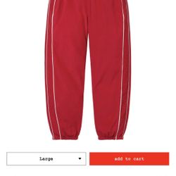 Supreme Polartec 200 Reflective Piping Fleece Pants Size Large