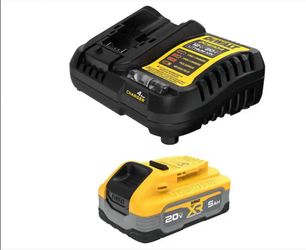 DEWALT 20V MAX XR POWERSTACK Lithium-Ion Battery Starter Kit with 5.0Ah Battery and Charger