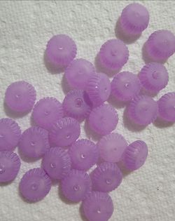 Purple Frosted Rondelle Beads Lot