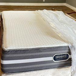 USED QUEEN SIZE BEAUTYREST HYBRID MATTRESS WITH BOX SPRING DELIVERY 🚚 AVAILABLE 