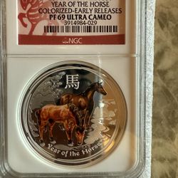 2014P 1oz NGC PF69 ULTRA CAMEO AUSTRALIA YEAR OF THE HORSE SILVER COIN 