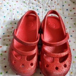 Crocs Glitter Mary Jane Size C7 Girls. 