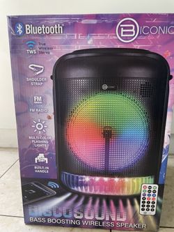 Iconic 10w Bluetooth Portable LED Speaker With FM