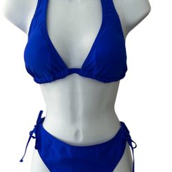 Royal Blue Triangle Tie Side Bikini Women’s Size Medium NWOT