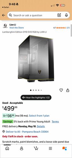 Lamborghini Edition O11D EVO RGB by LIAN LI 4.7 PC Case Only