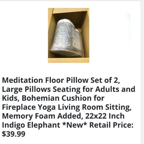 Set Of Two Floor Pillows Elephant Design