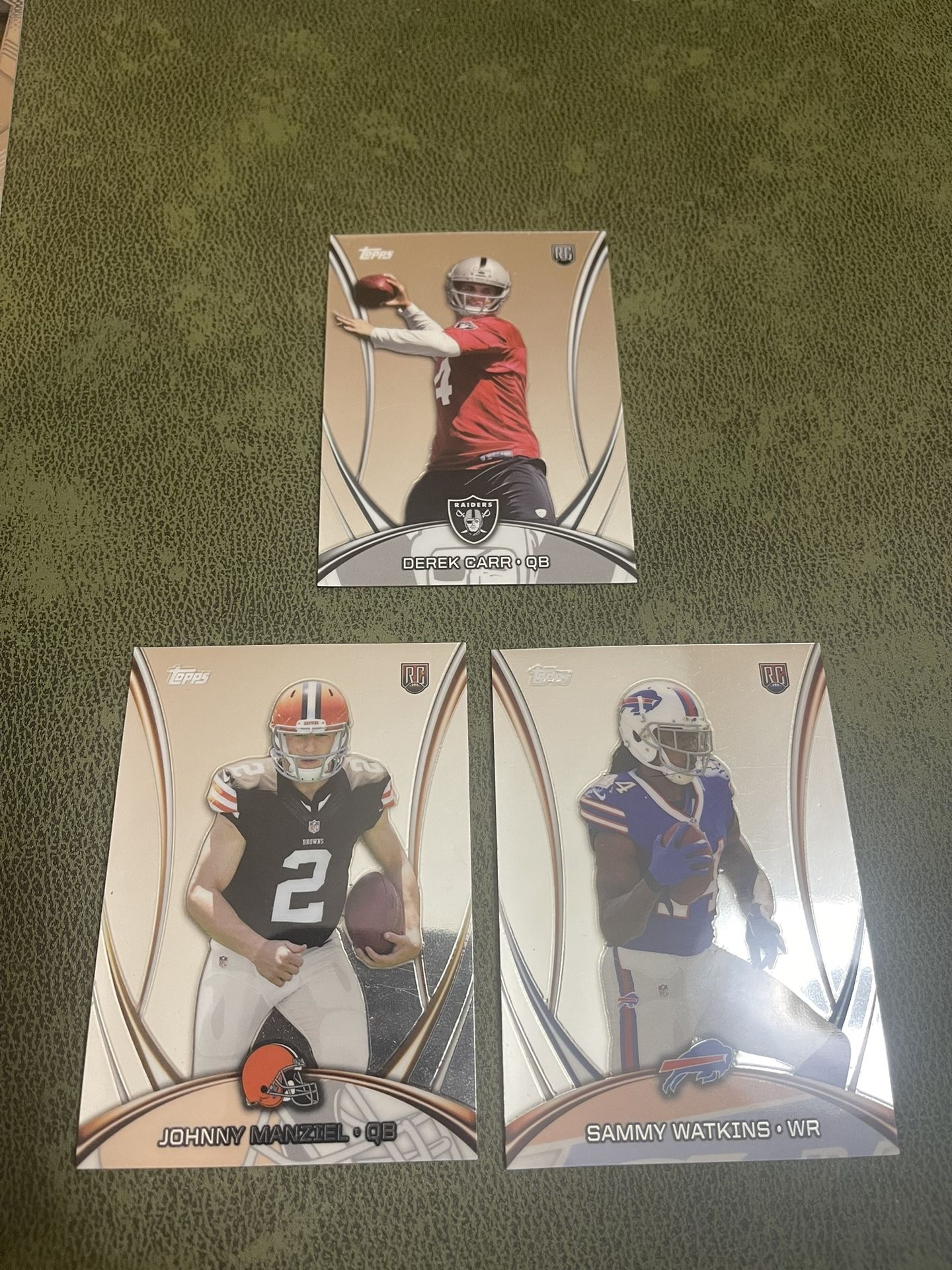 2014 Topps Mega Chrome Special Edition Derek Carr-Sammy Watkins-Johnny Maziel Rookies