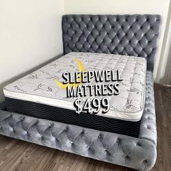 New Queen Bed Frame With Mattress 
