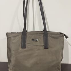 Tumi olive green tote bag