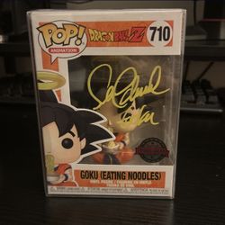 Goku Eating Ramen Signed Authentic Funko Poo
