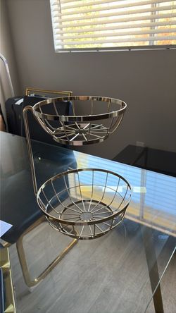 Gold fruit basket