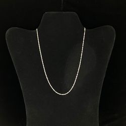 10K White Gold 16” Twist Curb Chain Necklace