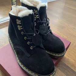 Dr. Martens Black Suede w/ the Fur